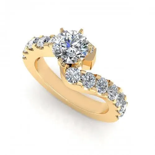 Luxurious 1.65CT Round Cut Diamond Engagement Ring in 18KT Yellow Gold