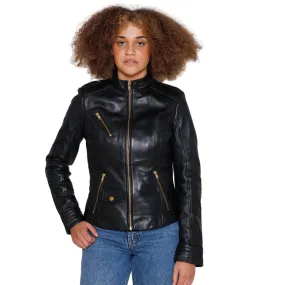 Madelin Womens Fashion Leather Jacket