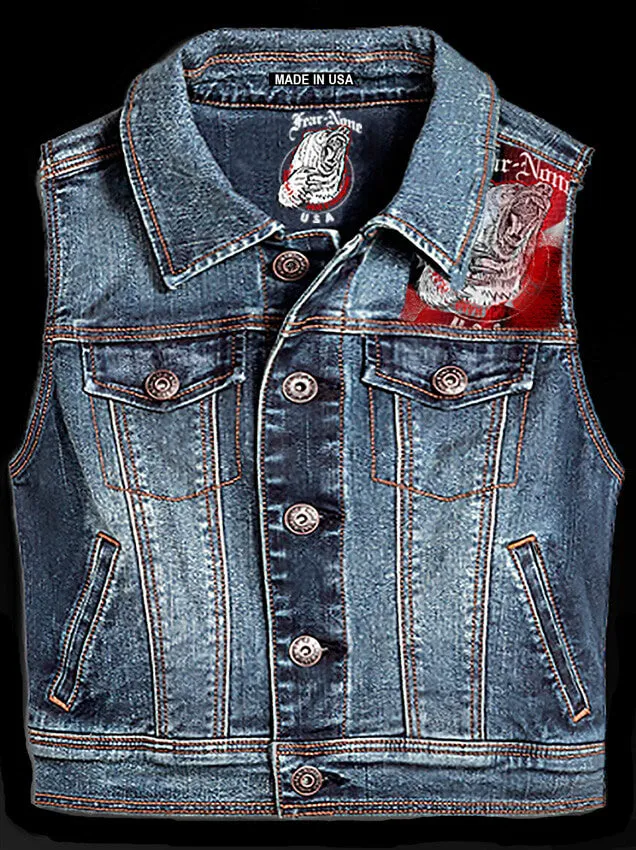 Mens Big "Dolly" Denim Highway Vest