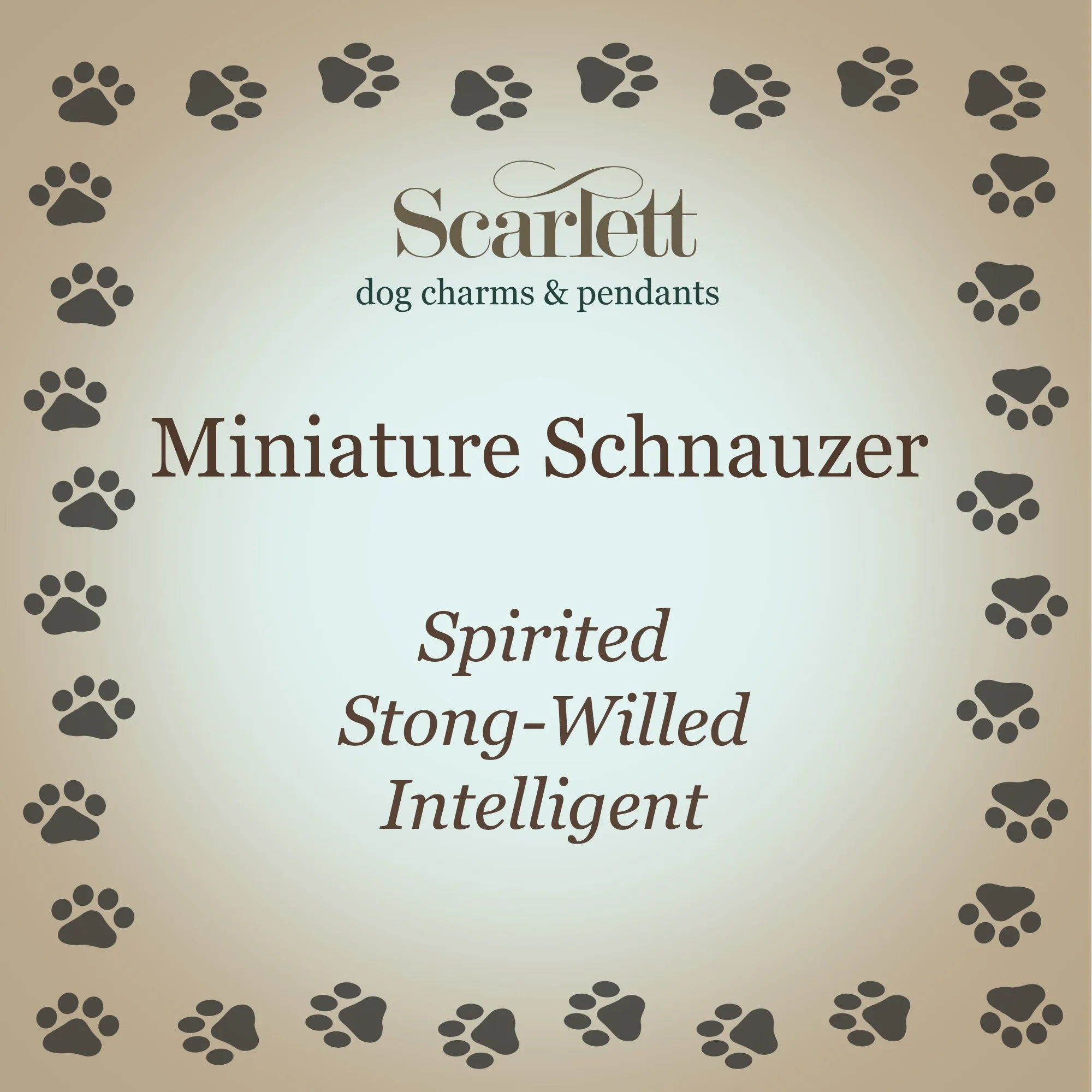 Miniature Schnauzer Solid Gold Dog Charm