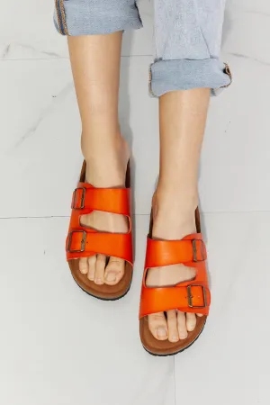 MMShoes Feeling Alive Double Banded Slide Sandals in Orange - Ships from The US