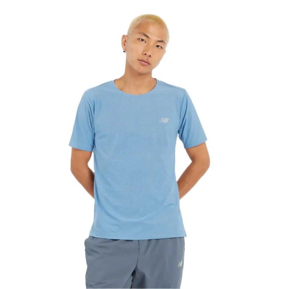 New Balance Men's Athletics Jacquard T-shirt in Heron Blue AW24