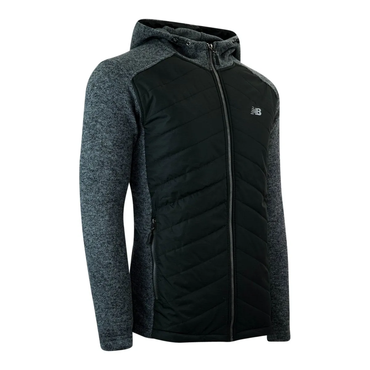 New Balance Men's Quilted Full-Zip Fleece Hooded Jacket