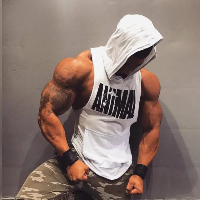 New Fashion Tank Top Men Fitness Shirt Bodybuilding Singlet Workout Vest Men Cotton Sleeveless Shirts Gym Hoodies