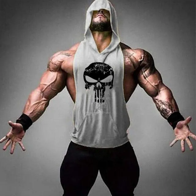 New Fashion Tank Top Men Fitness Shirt Bodybuilding Singlet Workout Vest Men Cotton Sleeveless Shirts Gym Hoodies