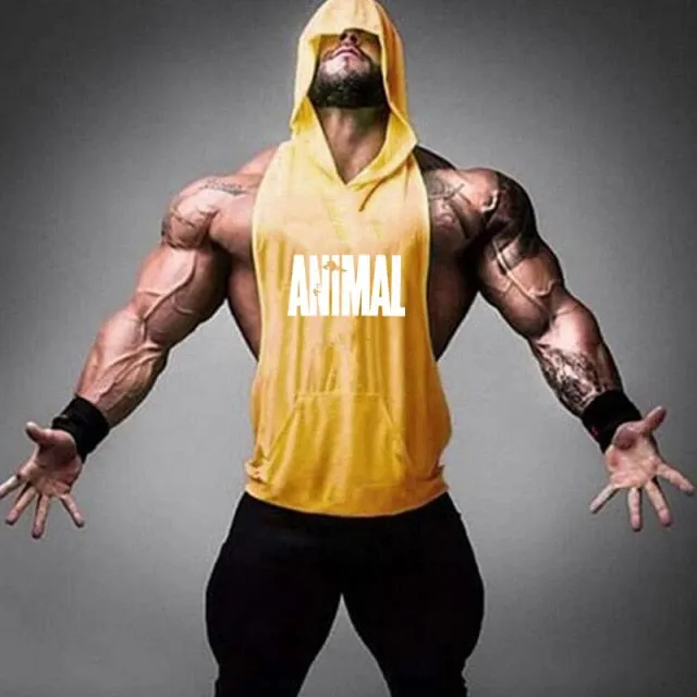 New Fashion Tank Top Men Fitness Shirt Bodybuilding Singlet Workout Vest Men Cotton Sleeveless Shirts Gym Hoodies