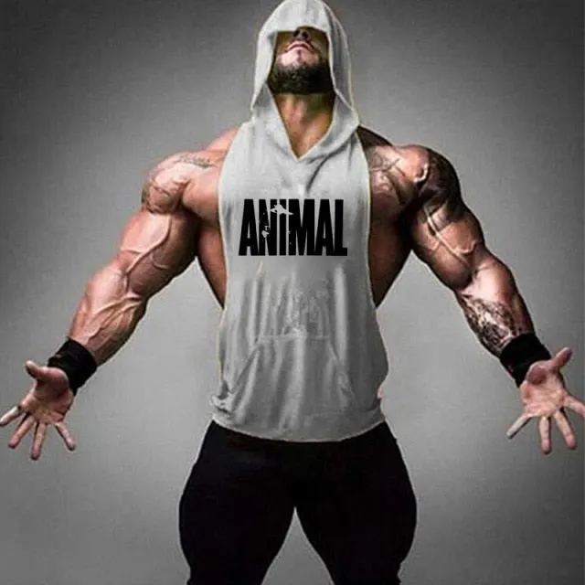 New Fashion Tank Top Men Fitness Shirt Bodybuilding Singlet Workout Vest Men Cotton Sleeveless Shirts Gym Hoodies