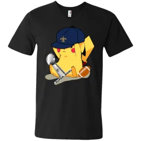 Nfl – New Orleans Saints Pikachu Super Bowl 2019 Football Men V-Neck T-Shirt