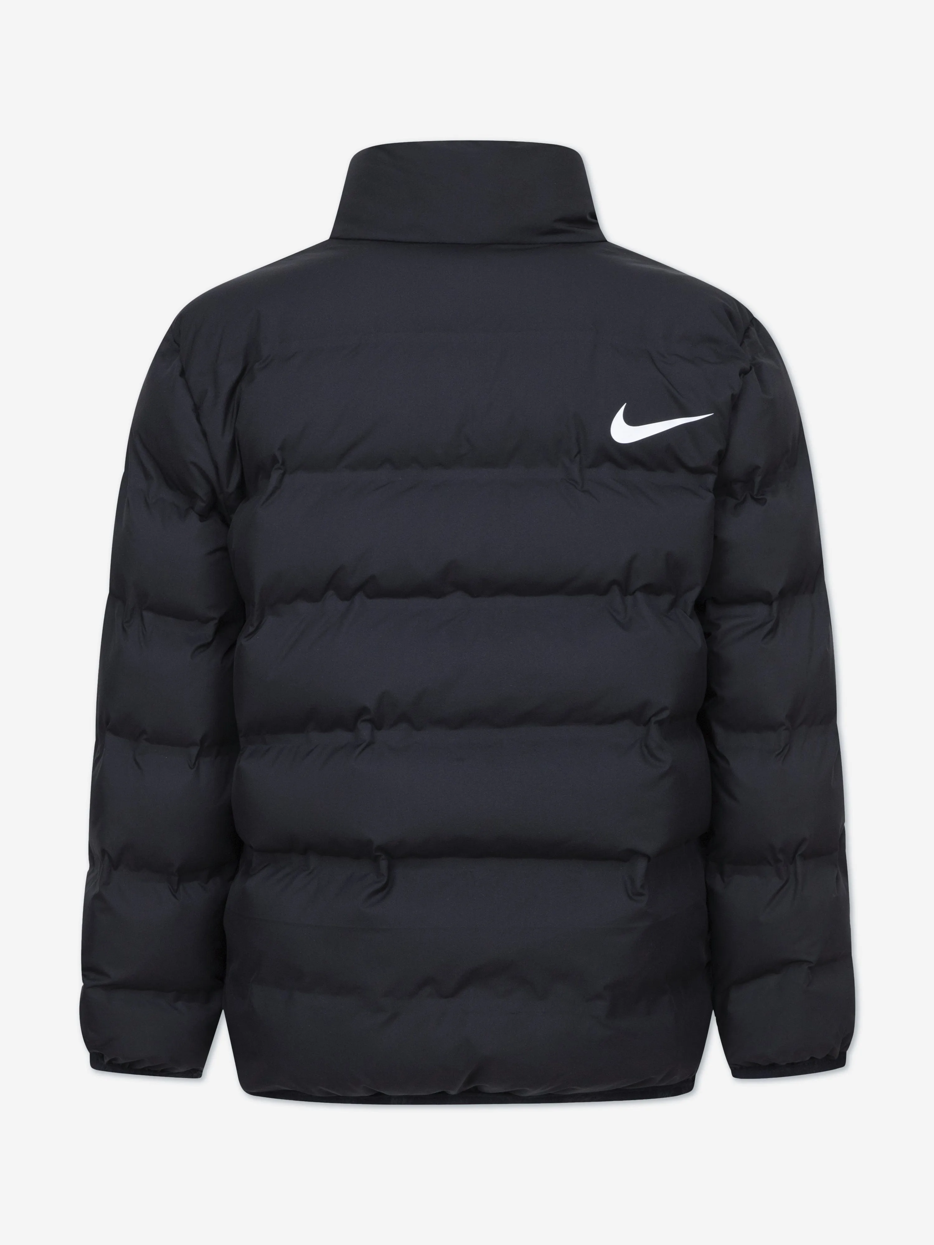 Nike Kids Wrap Swoosh Debossed Quilt Jacket in Black