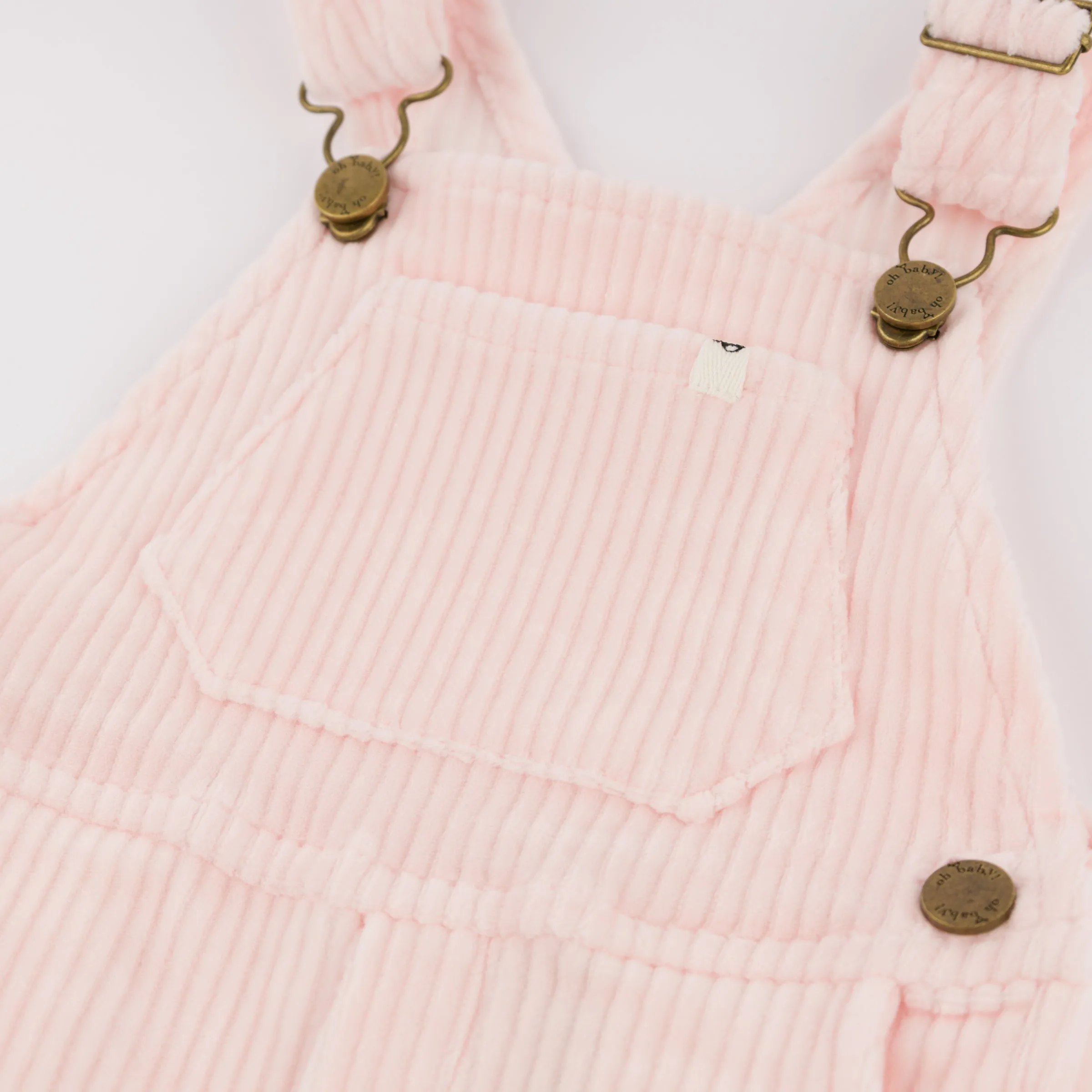 oh baby! Corduroy Bibbed Overalls - Barely Pink