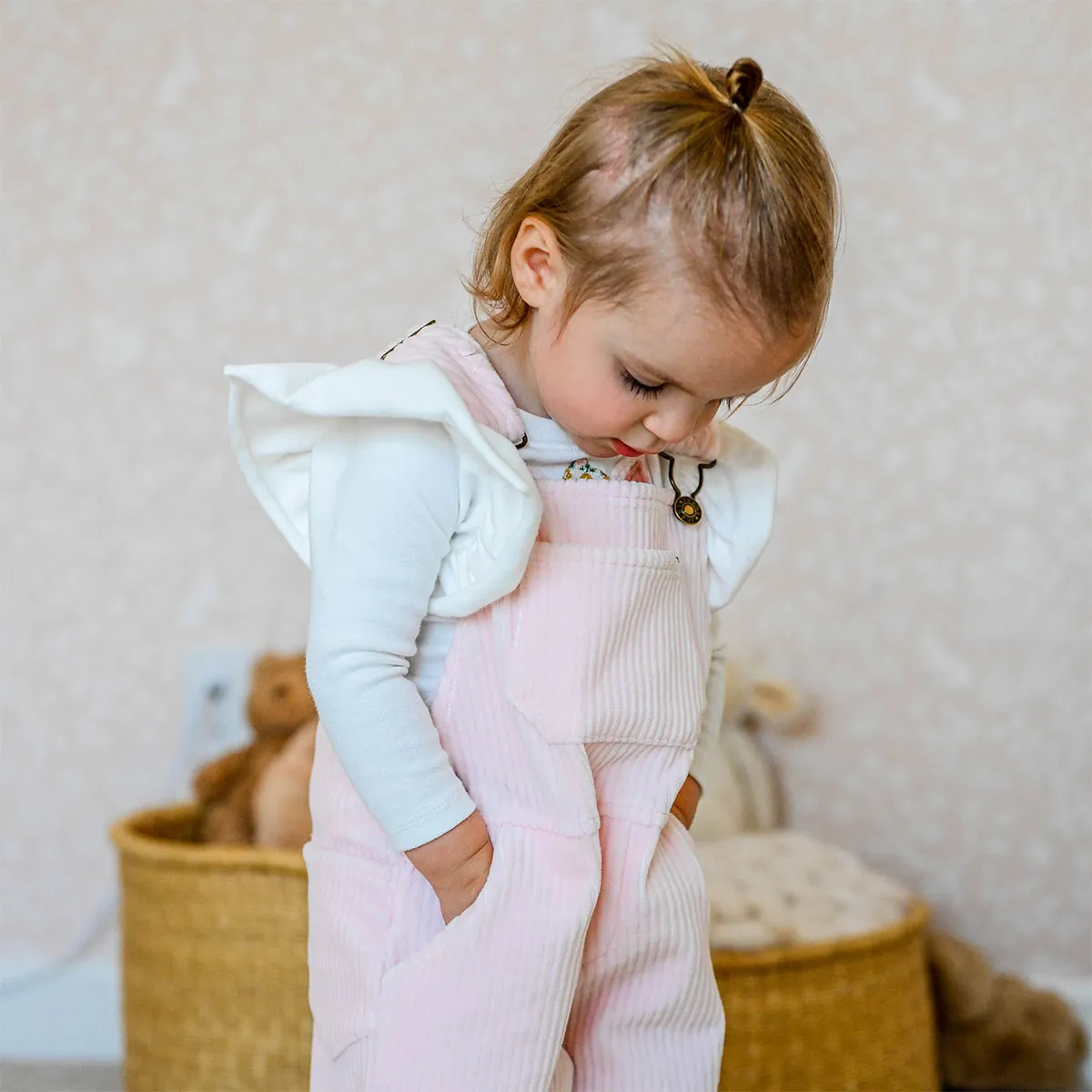 oh baby! Corduroy Bibbed Overalls - Barely Pink