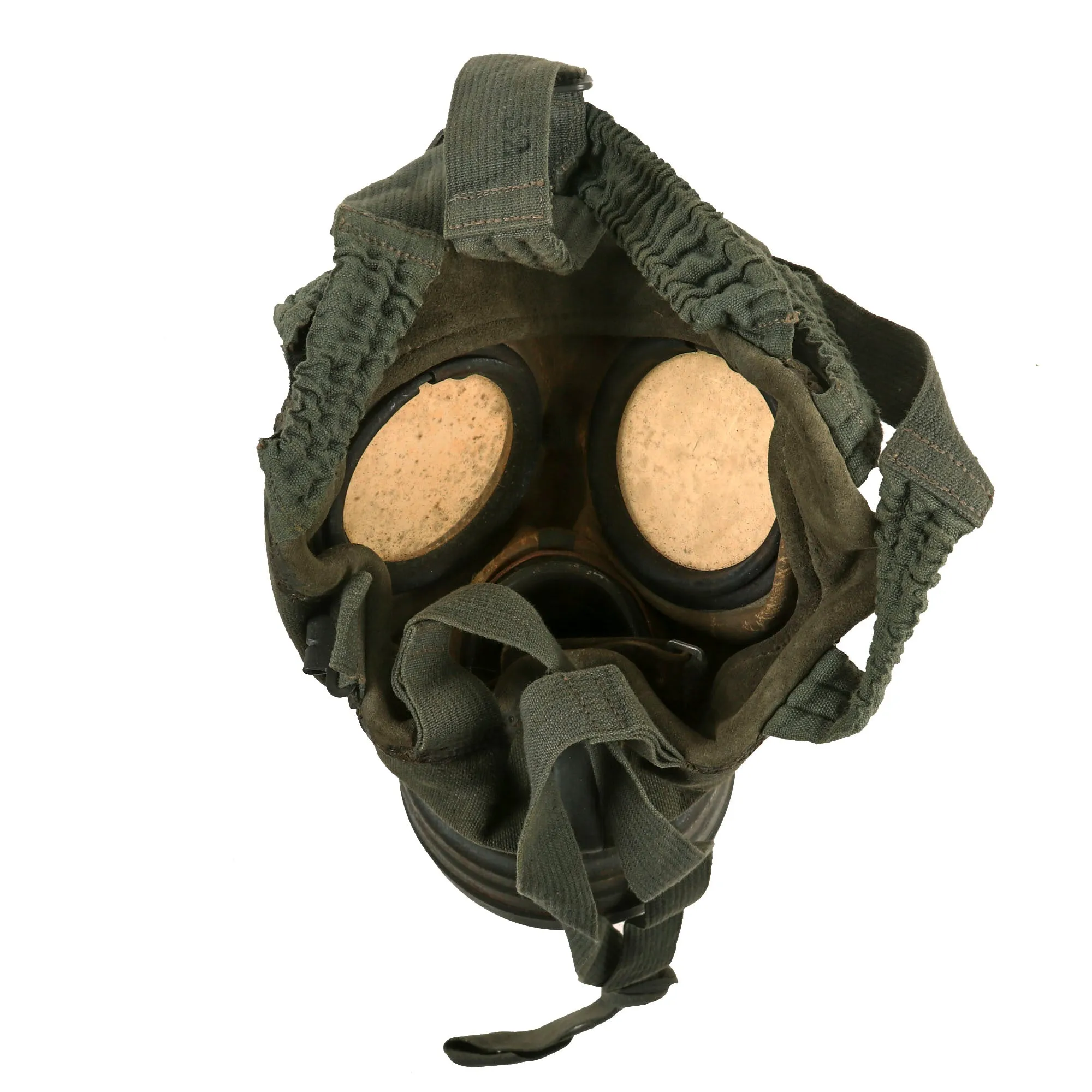 Original German WWII M38 Gas Mask With FE 41 Filter and Canister with Scarce Gas Cape Bag