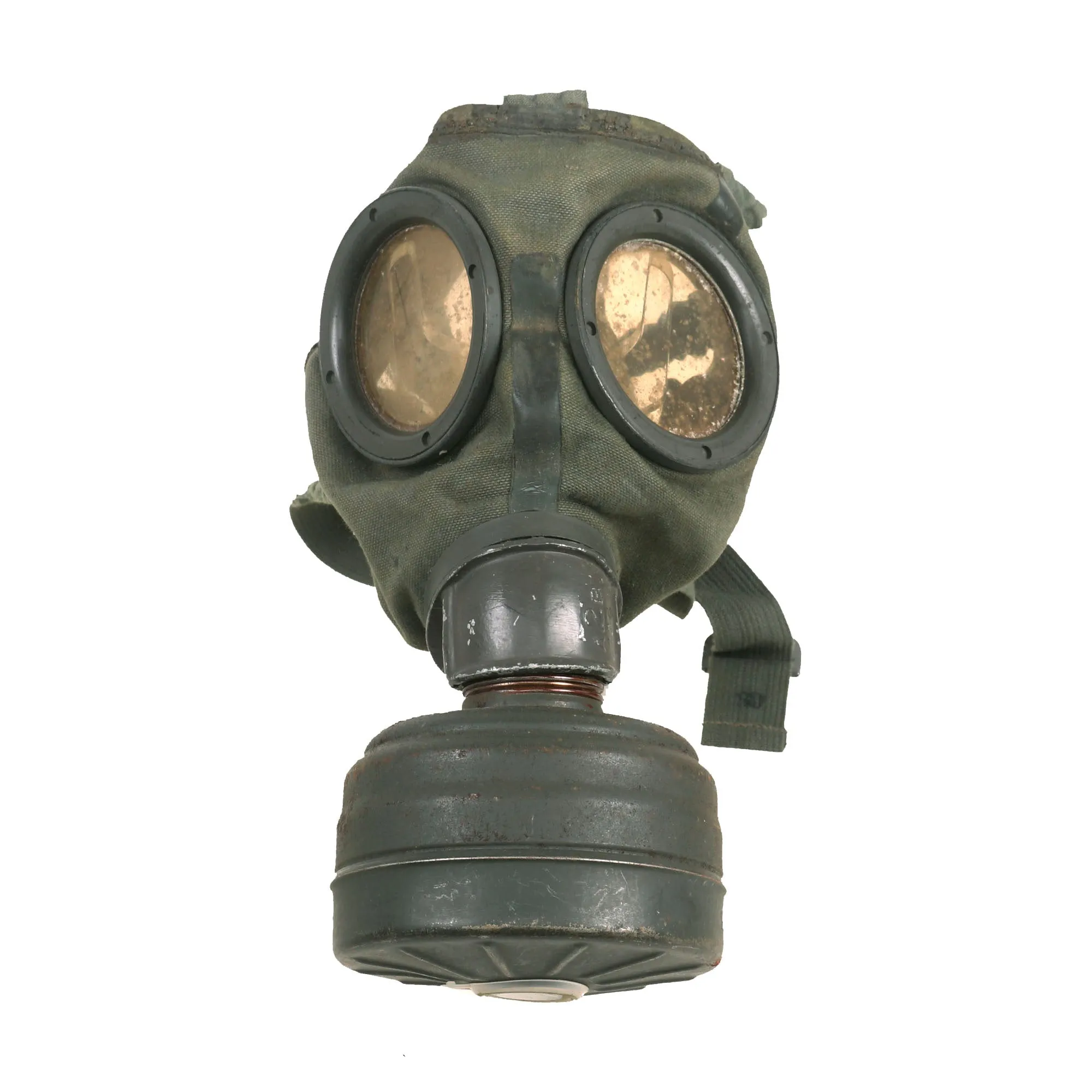 Original German WWII M38 Gas Mask With FE 41 Filter and Canister with Scarce Gas Cape Bag