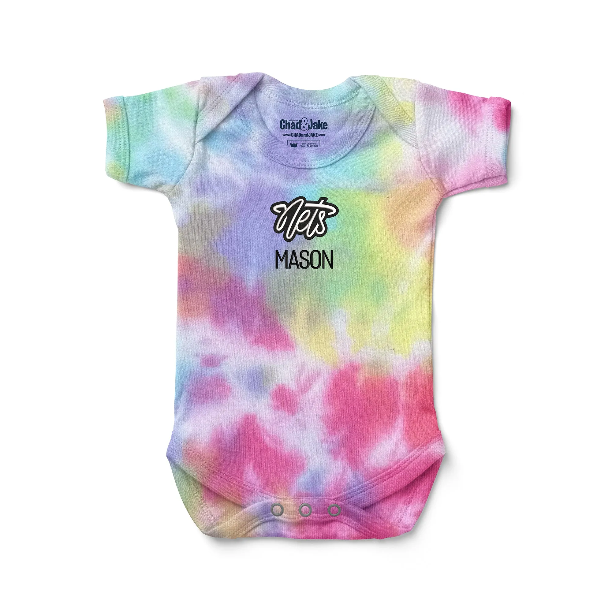 Personalized Brooklyn Nets Script Nets Tie Dye Bodysuit