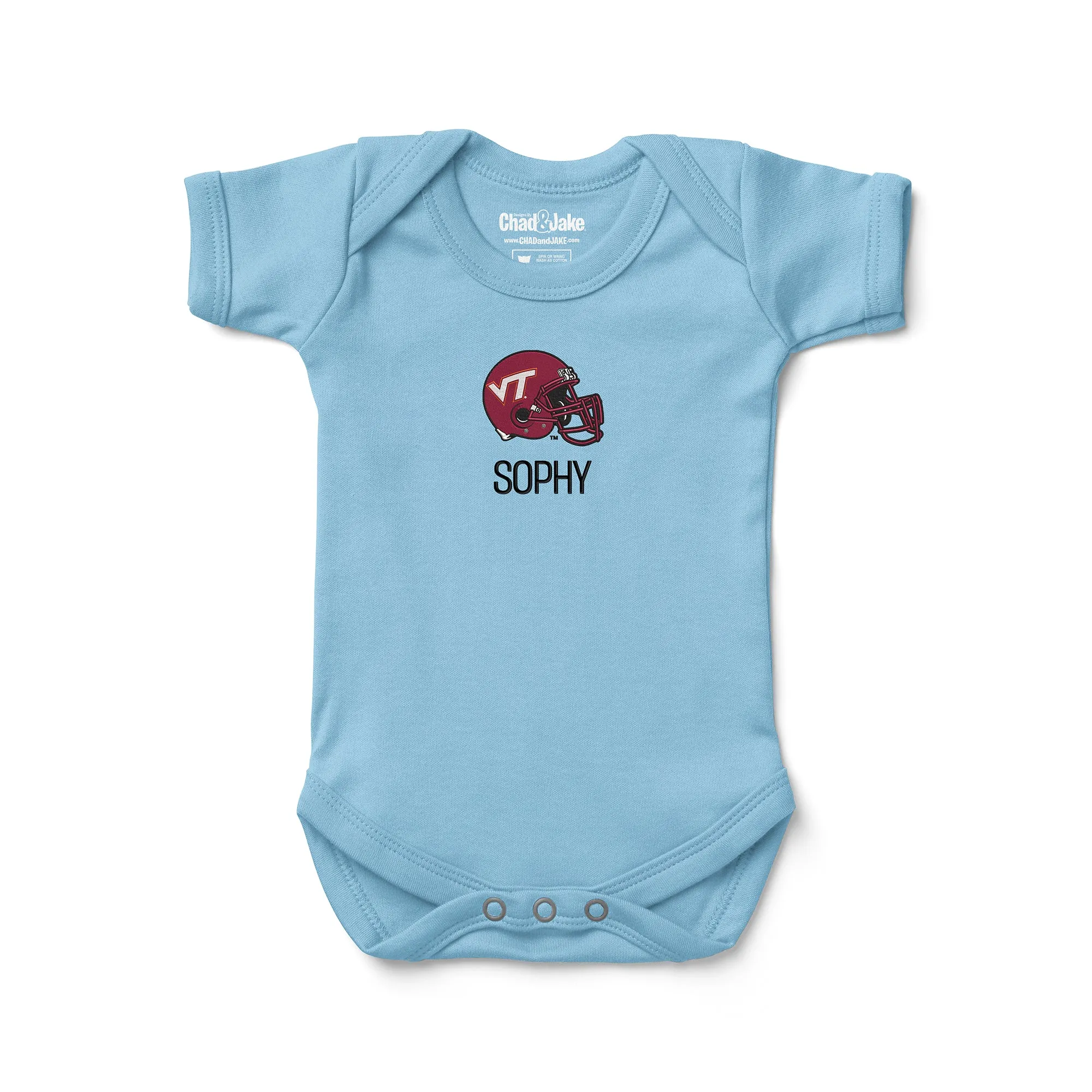 Personalized Virginia Tech Hokies Helmet Bodysuit