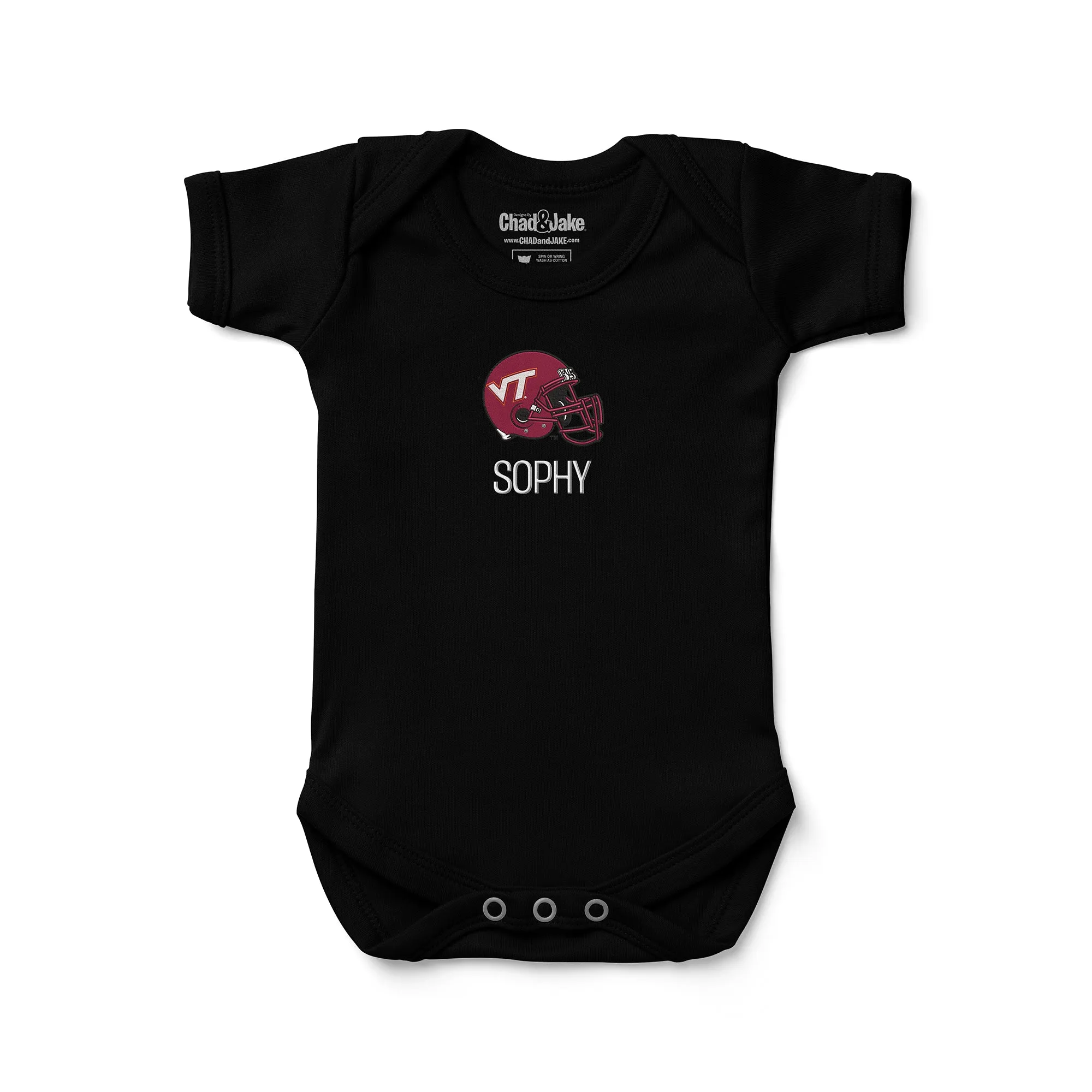 Personalized Virginia Tech Hokies Helmet Bodysuit