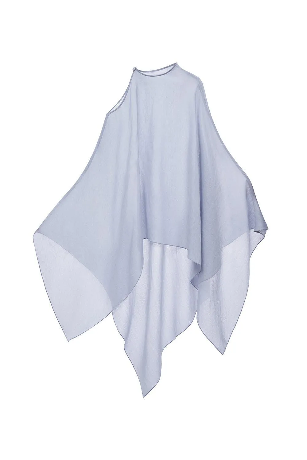 Phi Asymmetric See-Through Cotton Lawn Cape