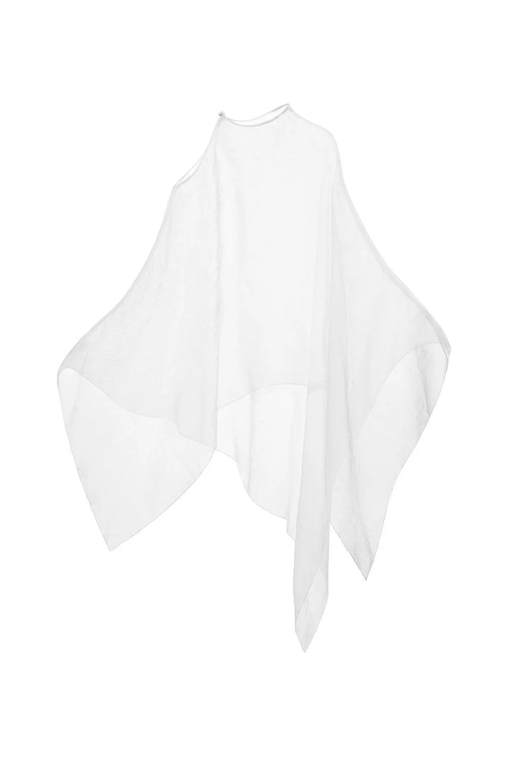 Phi Asymmetric See-Through Cotton Lawn Cape