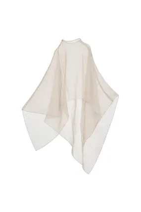 Phi Asymmetric See-Through Cotton Lawn Cape