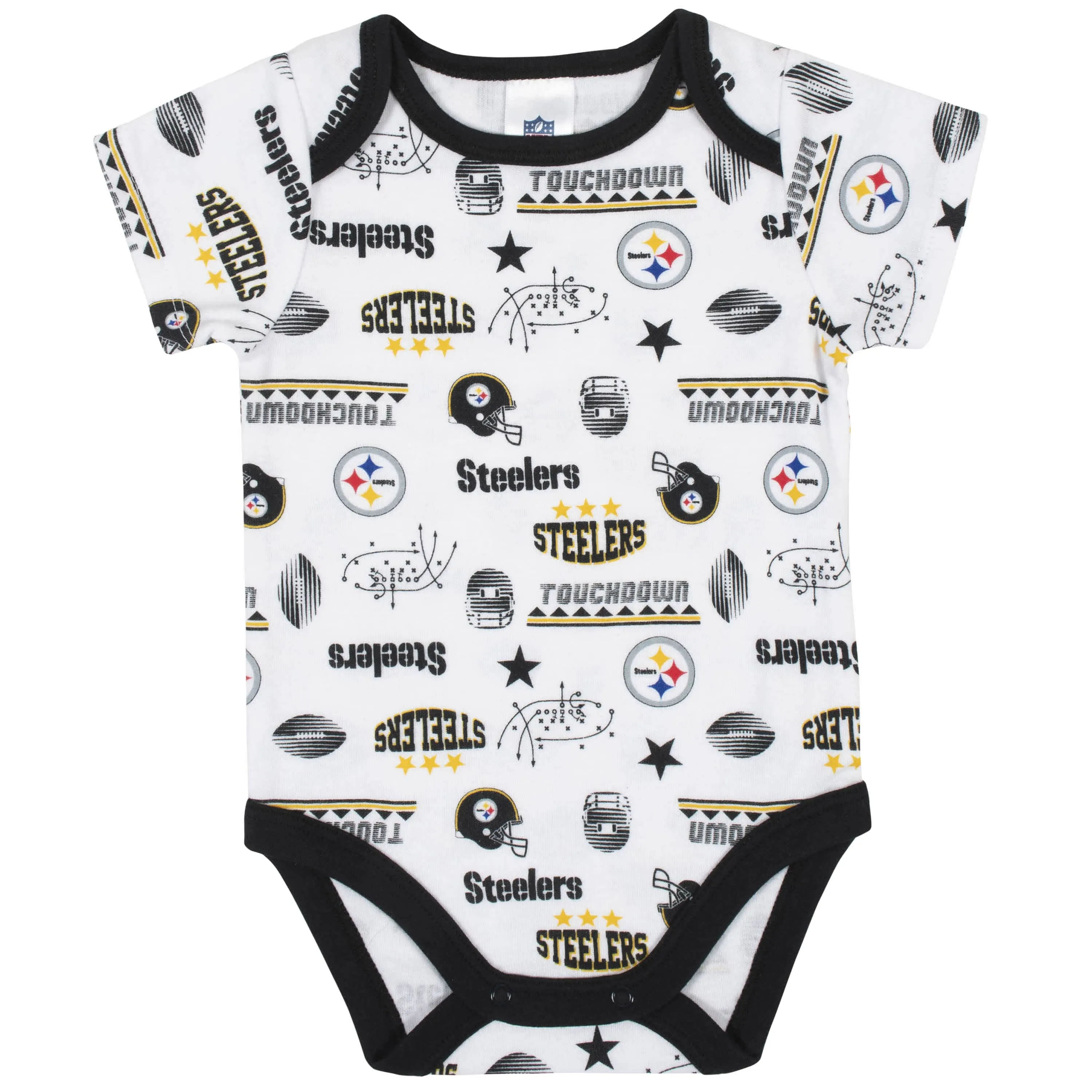 Pittsburgh Steelers 3-Piece Baby Boys Bodysuit, Bib, and Cap Set