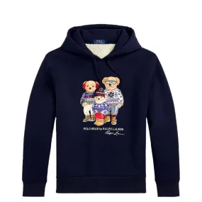 POLO BEAR FAMILY FLEECE HOODIE NAVY