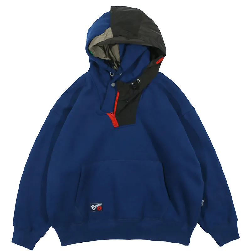 PopFlying Techwear Hoodie Patchwork Hood