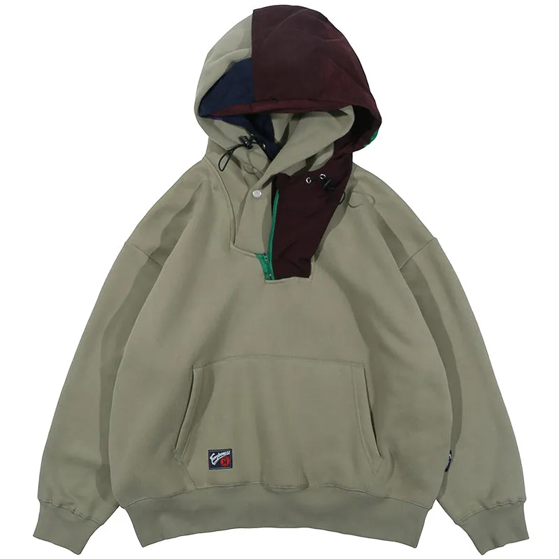 PopFlying Techwear Hoodie Patchwork Hood