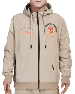 Pro Standard Men's San Francisco Giants Hybrid Woven Hoodie-Khaki