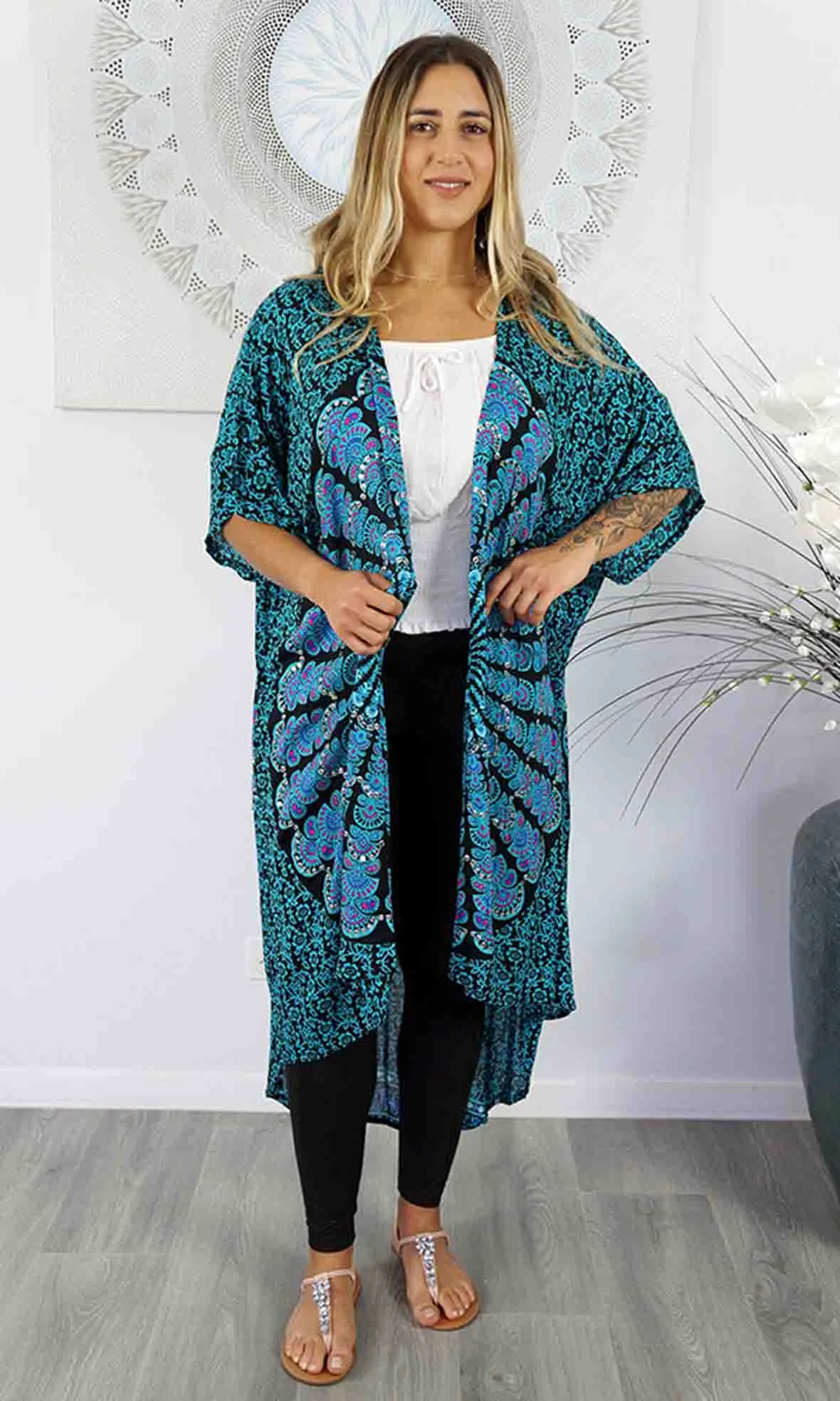 Rayon Bling Cape Long Mandala, More Colours