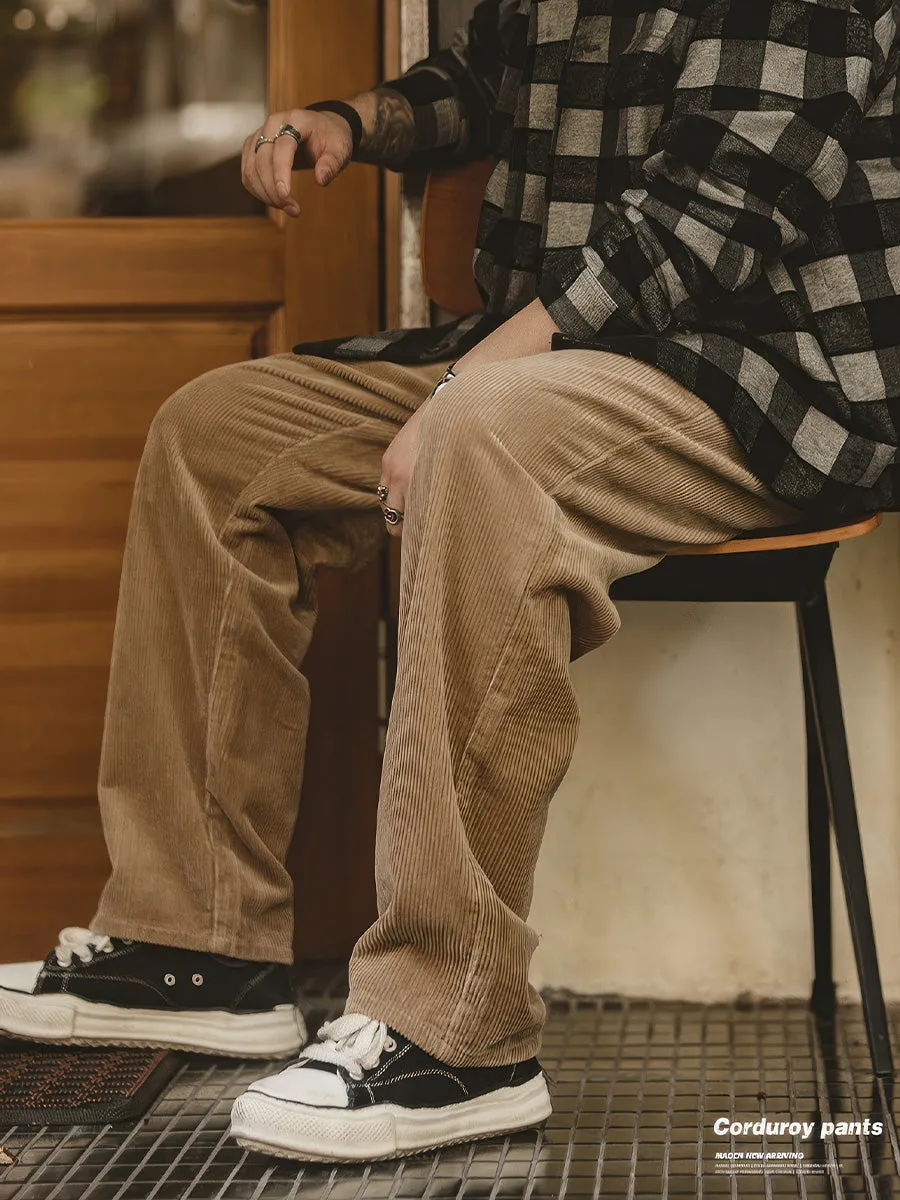 Relaxed Fit Corduroy Casual Pants