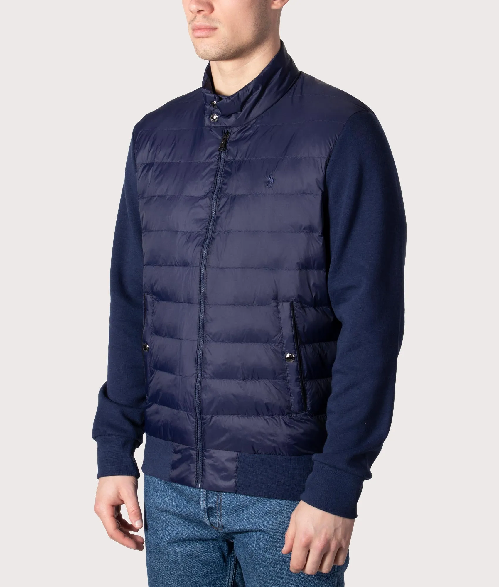 Relaxed Fit Quilted Hybrid Sweatshirt/Jacket