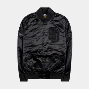 San Diego Padres Triple Black Satin Mens Jacket (Black)