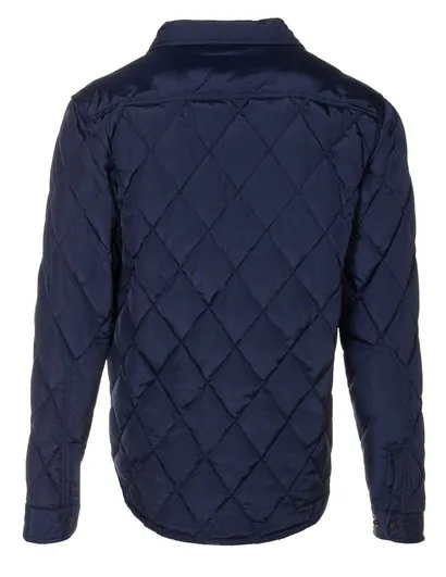 Schott NYC Quilted Shirt Jacket - Navy