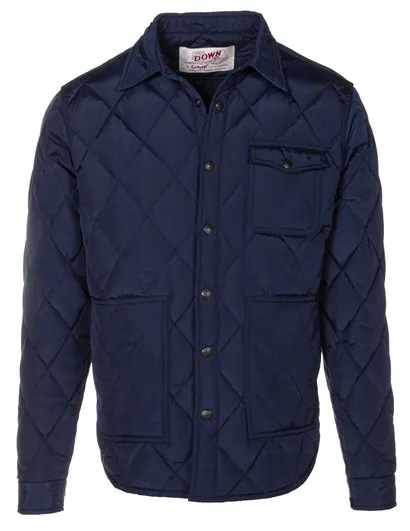 Schott NYC Quilted Shirt Jacket - Navy