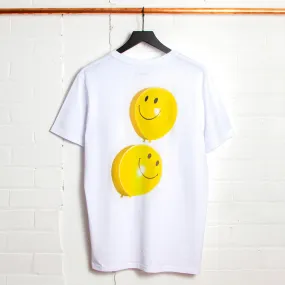 Smiley Balloon Back Print - Tshirt - White