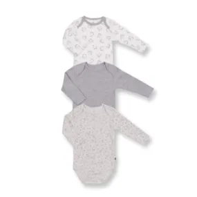 snugabye dream 3pk long sleeve bodysuits - unisex