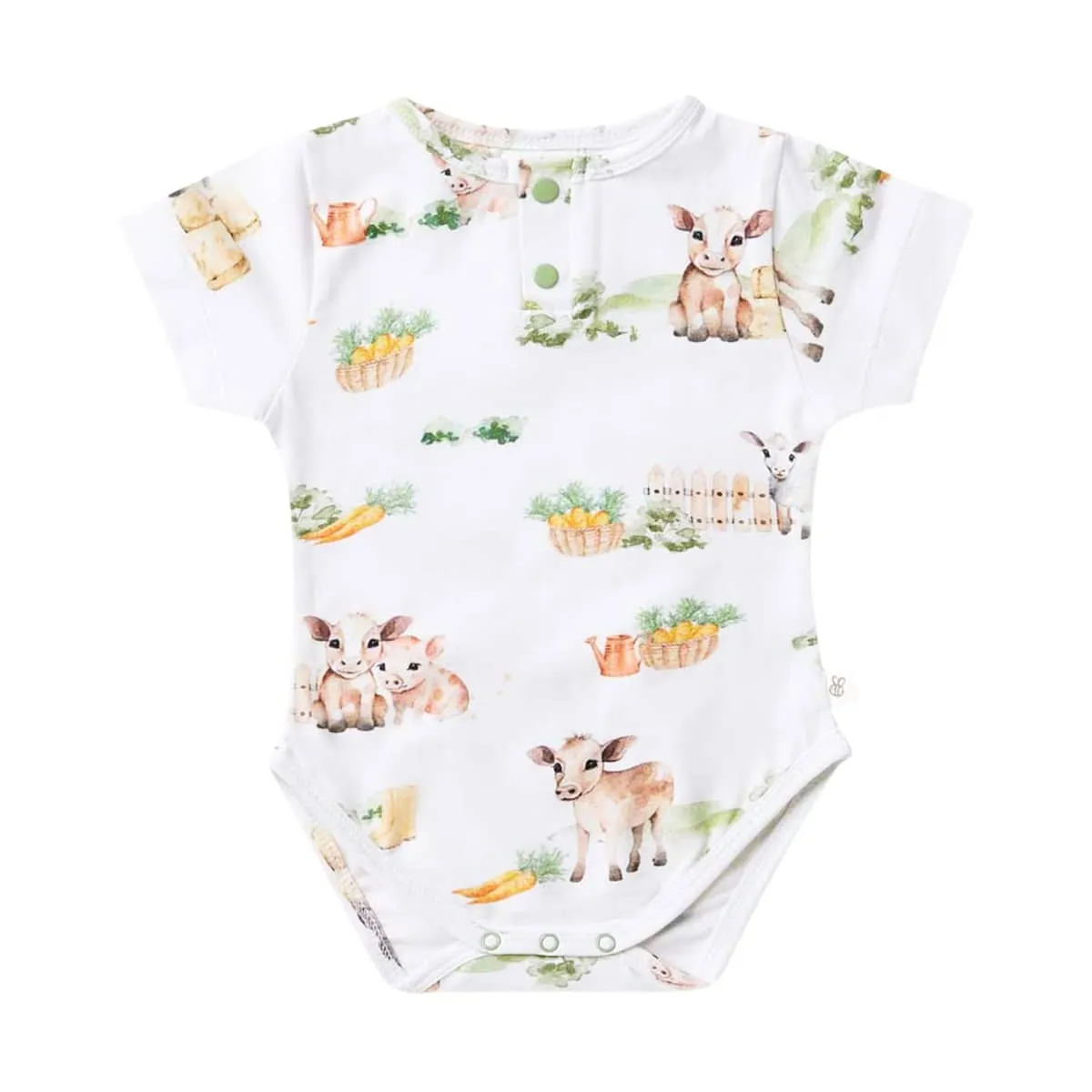 Snuggle Hunny Short Sleeve Bodysuit - Farm Organic