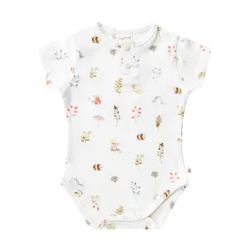 Snuggle Hunny Short Sleeve Bodysuit - Garden Friends Organic