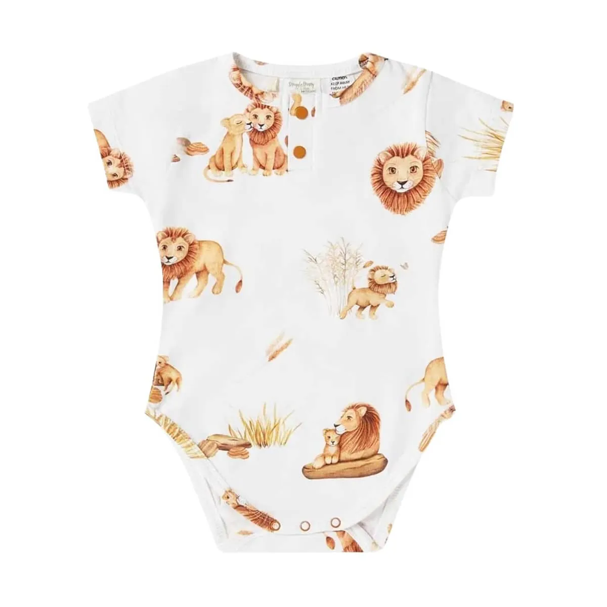 Snuggle Hunny Short Sleeve Bodysuit - Lion Organic