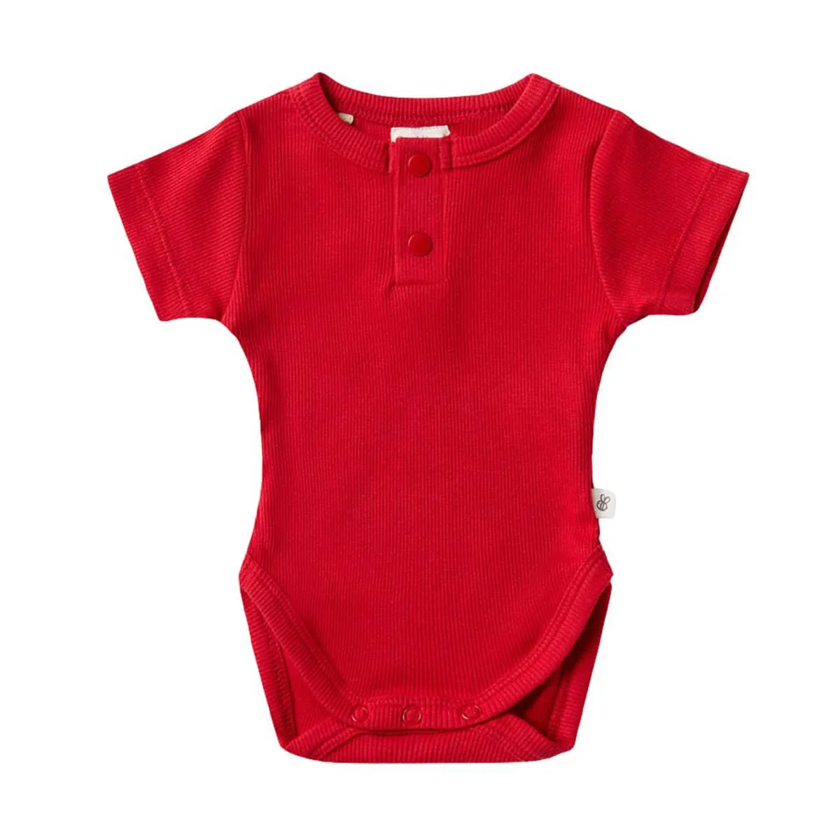 Snuggle Hunny Short Sleeve Bodysuit - Red Organic