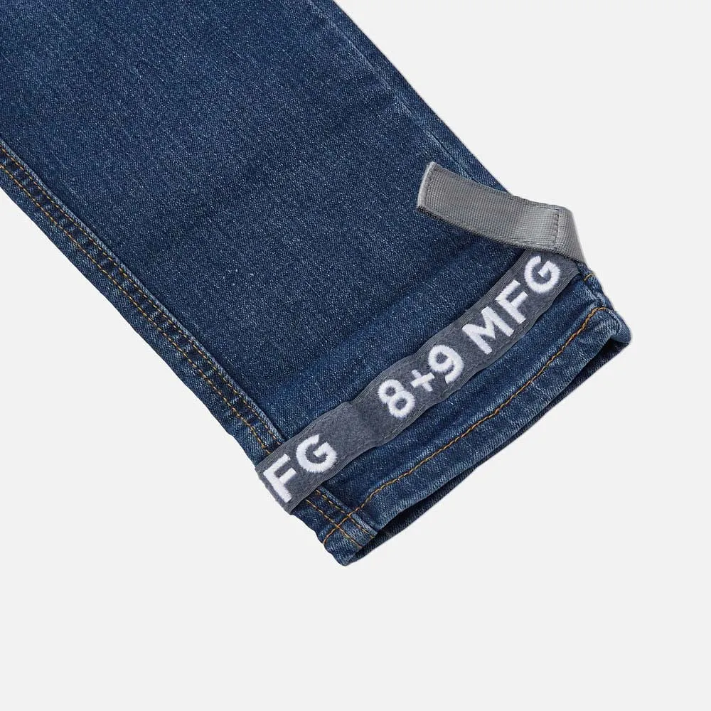 Strapped Up Slim Utility Dark Washed Jeans Flint Straps