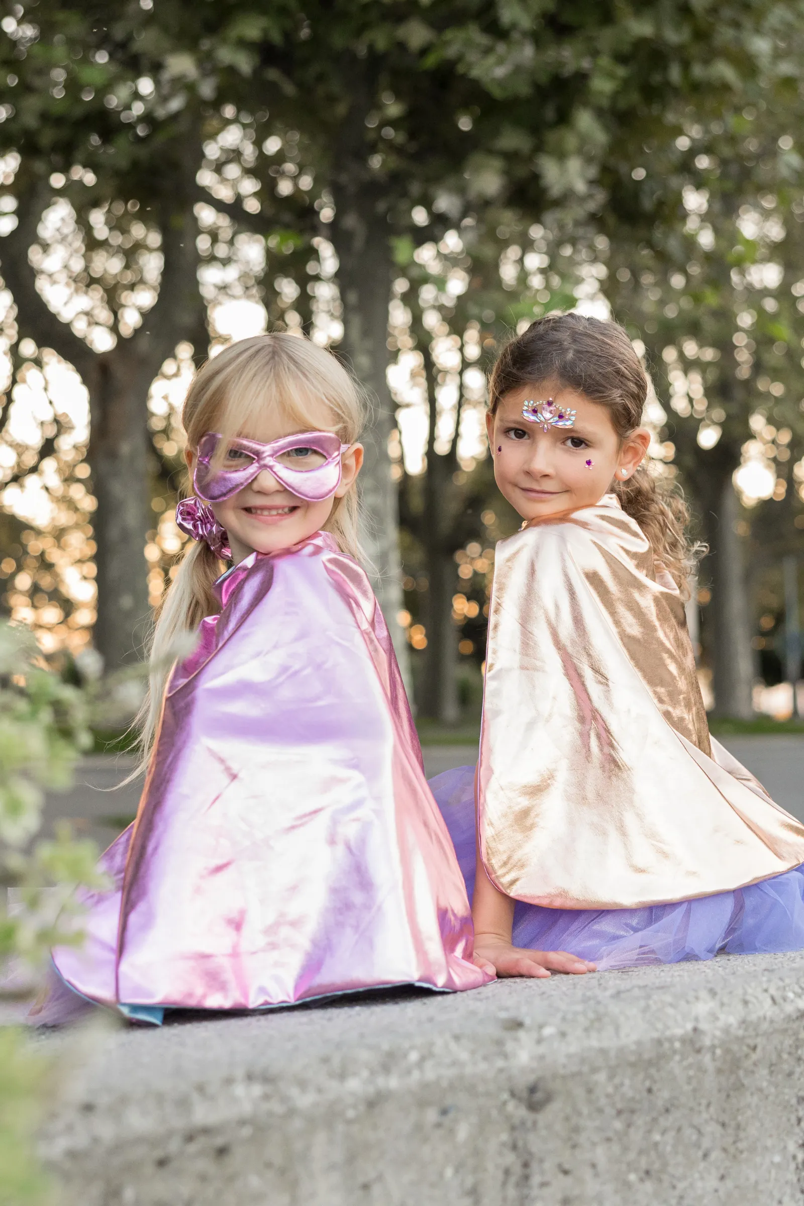 Super-duper Tutu, Cape & Mask, Metallic Pink & Light Blue