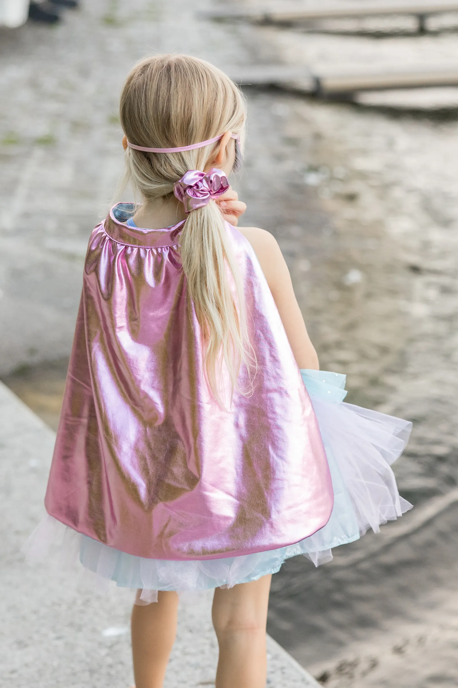 Super-duper Tutu, Cape & Mask, Metallic Pink & Light Blue