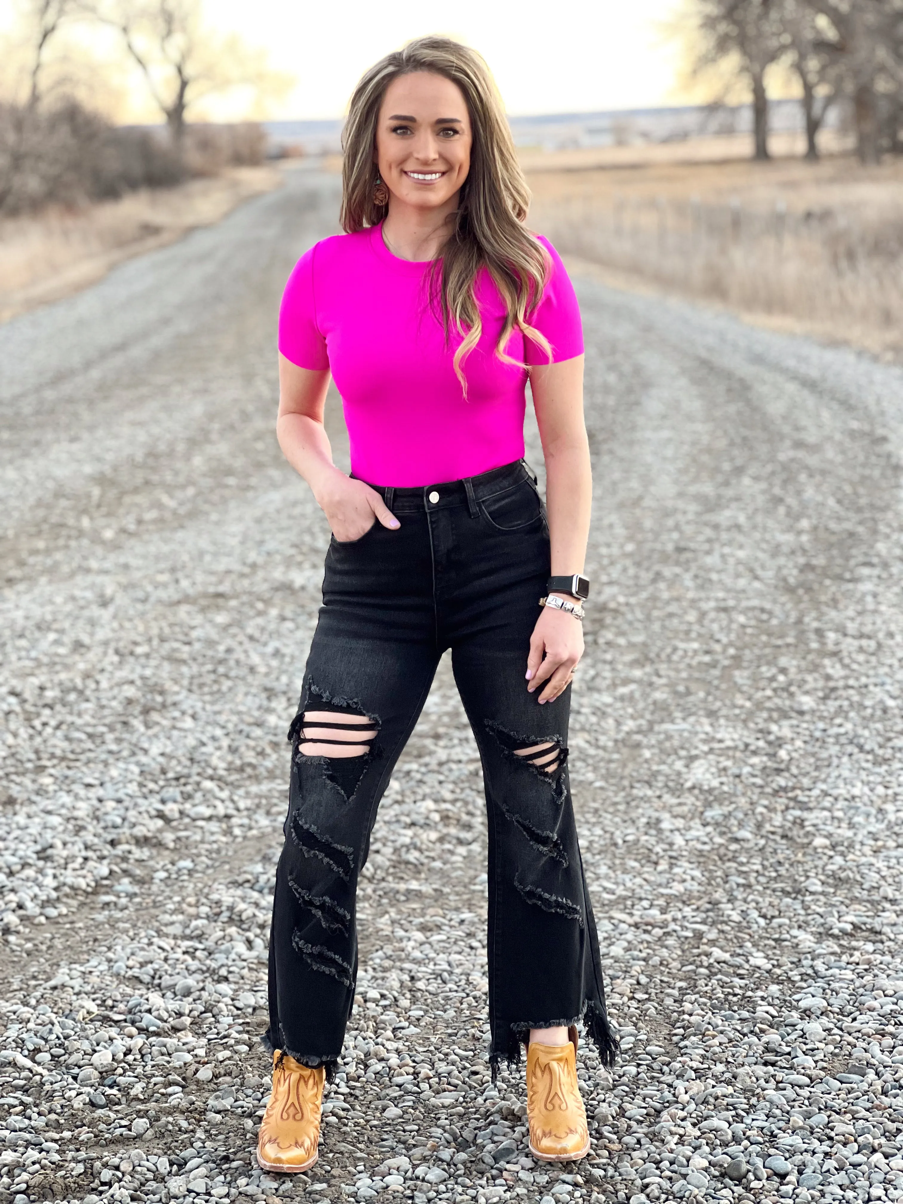 The Perfect Tee Bodysuit in Pink