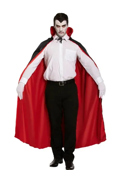 Transform into the Night: Adult Reversible Red Halloween Dracula Vampire Cloak - Unisex Scary Fancy Dress Cape