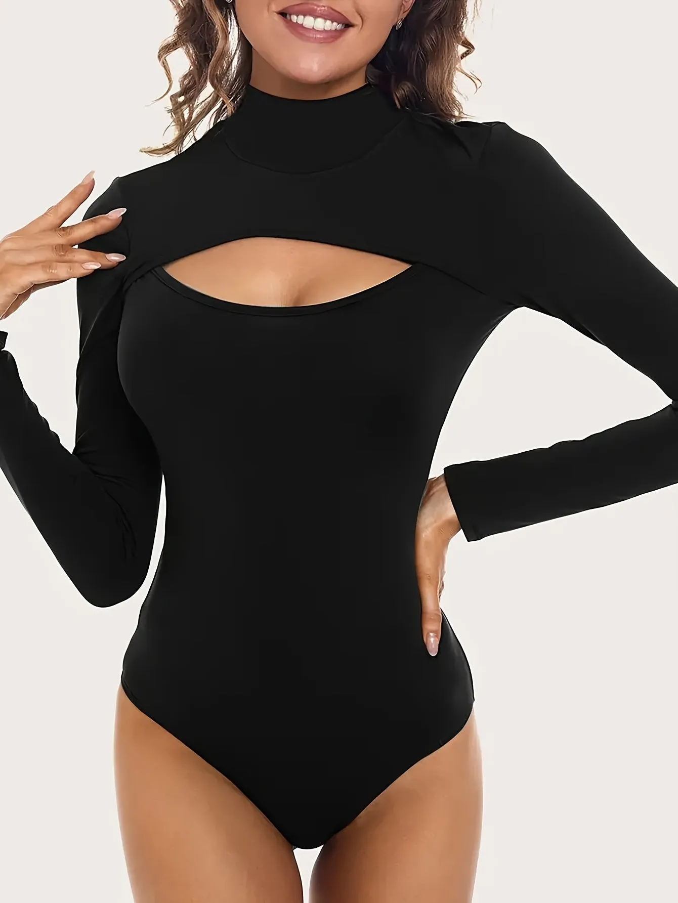 Tummy Control Long Sleeve Bodysuit Flawless Fit  Shape