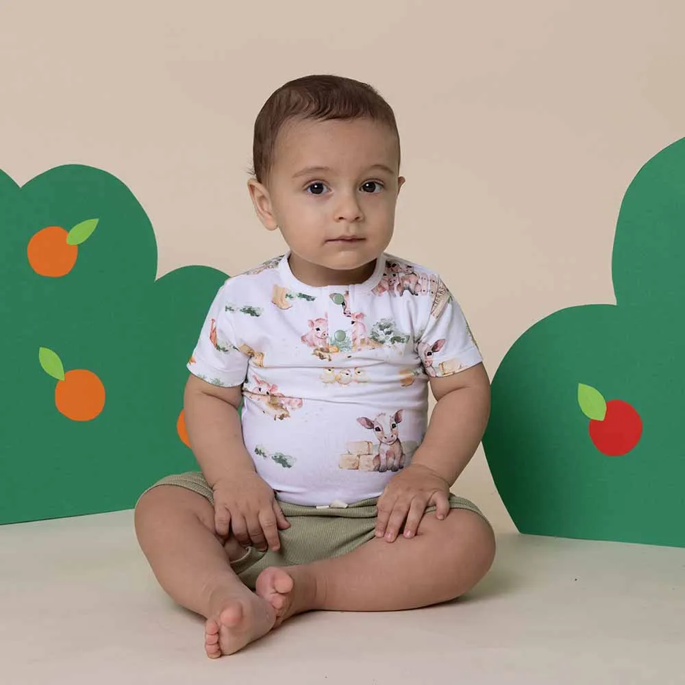 Unisex Cotton Farm Bodysuit (short-sleeved)