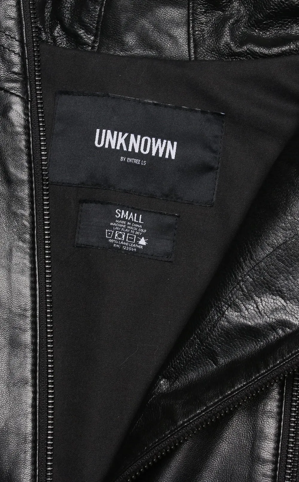 Unknown three zip sheep skin leather jacket