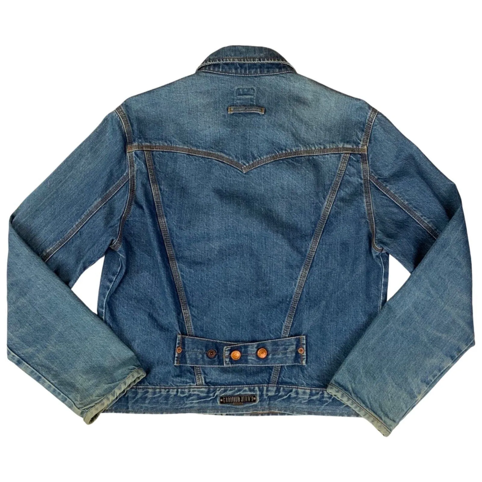 Vintage 90s Blue Bronze Jean Paul Gaultier Jeans Fitted Denim Jean Jacket M