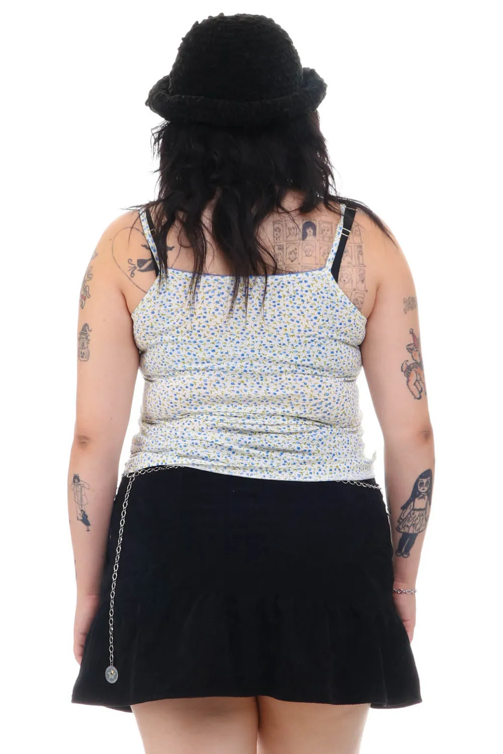 Vintage Y2K Moody Blue Floral Tank - L/XL